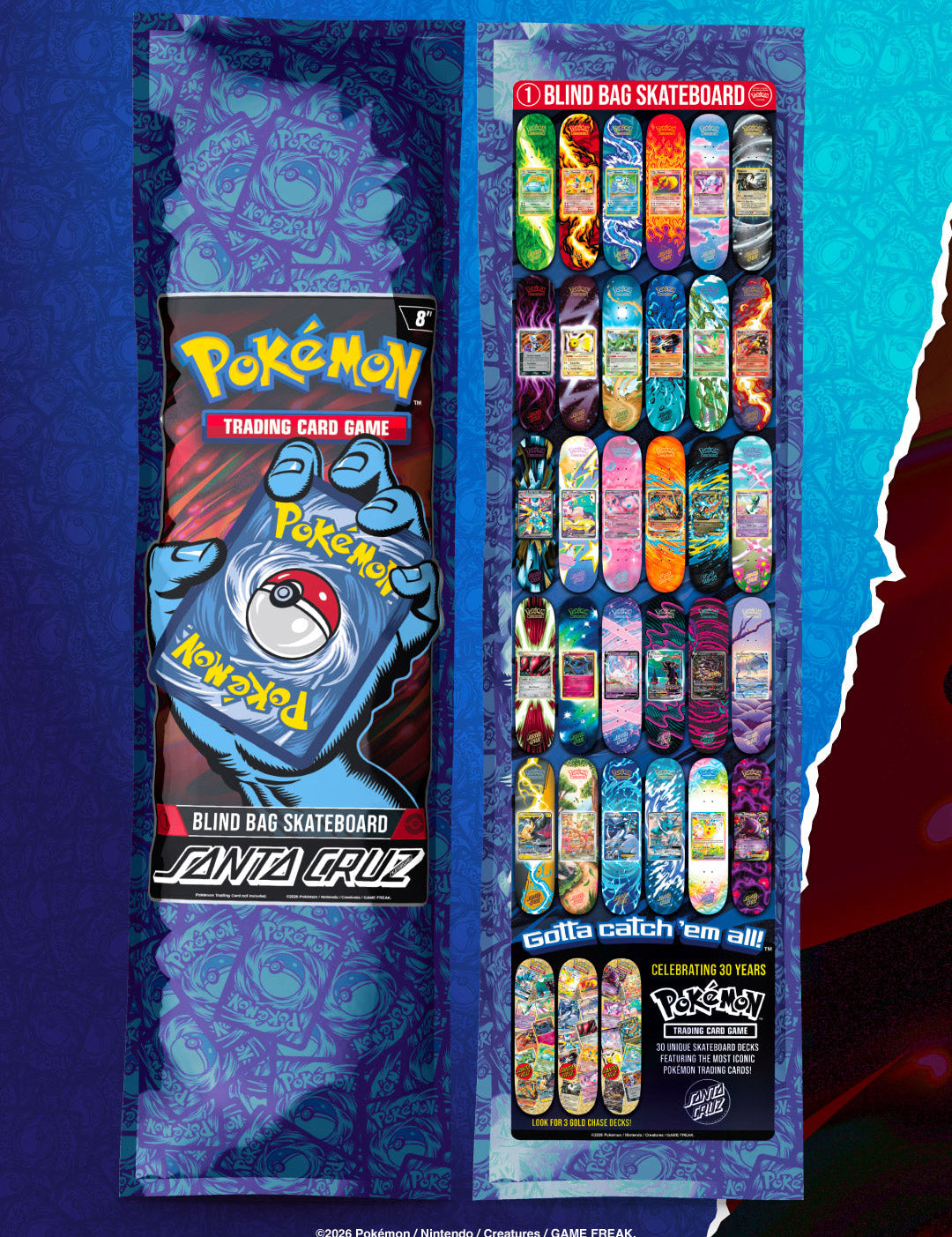 Santa Cruz x Pokémon TCG: todo sobre la colección de los 30 años