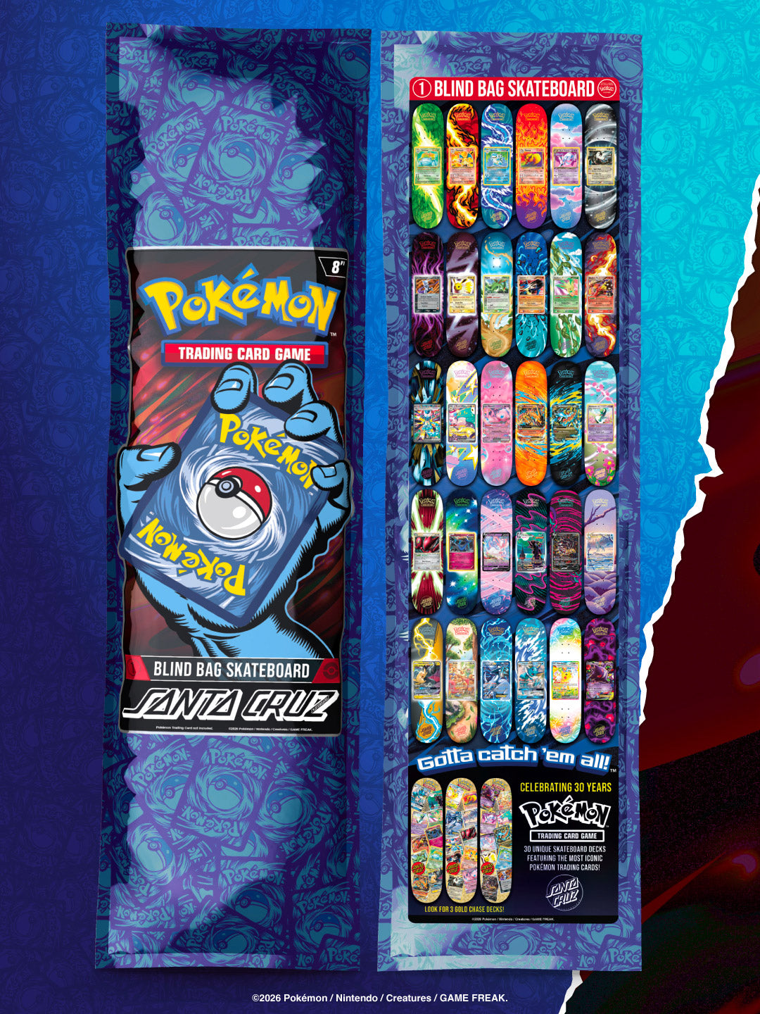 Santa Cruz x Pokémon TCG: todo sobre la colección de los 30 años