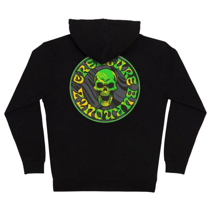 Apoya a la horda con las últimas sudaderas y ropa de Creature Skateboards. La nueva sudadera con capucha Creature Burnoutz Patch para hombres, de tejido grueso y corte regular, presenta pequeños logotipos de Creature Burnoutz Patch en la parte delantera y grande en la espalda impresos con tinta de tacto suave. Creature Skateboards: Lurk With Us