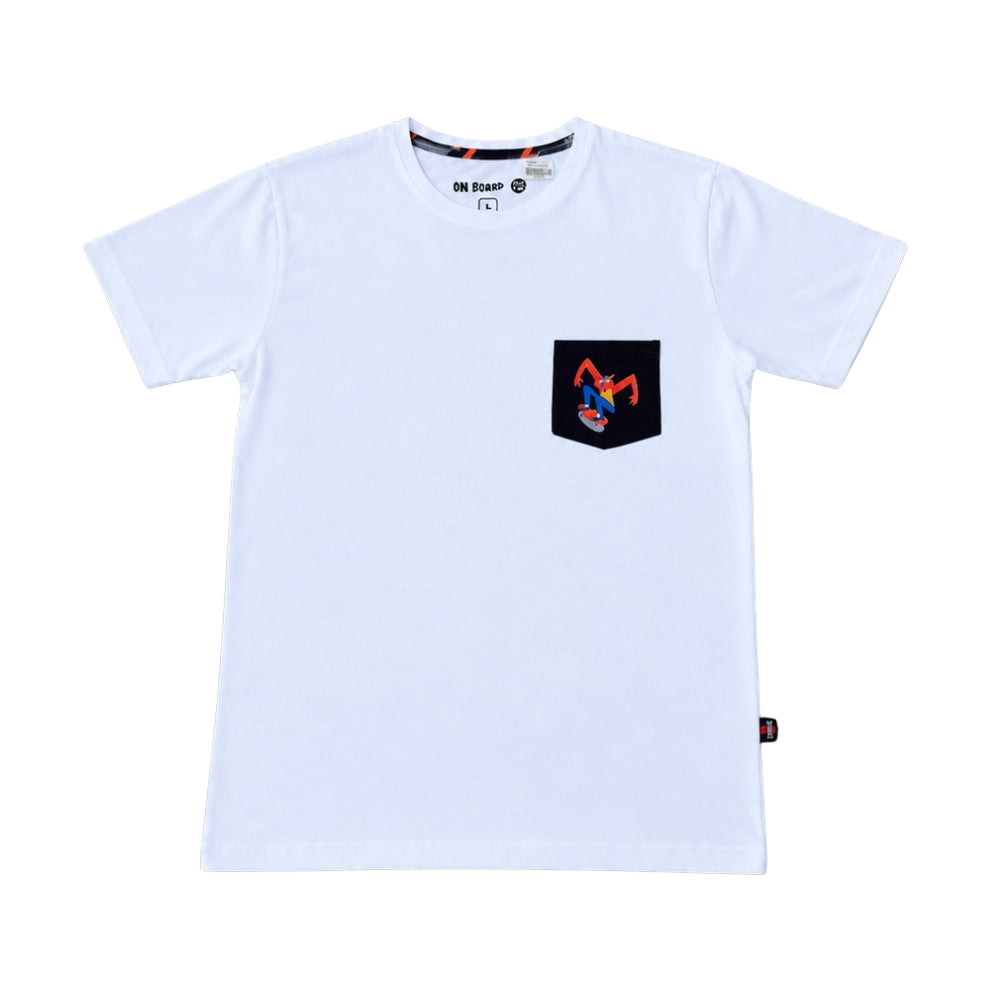 Camiseta Pegatina Criolla x On Board Shop Blanca