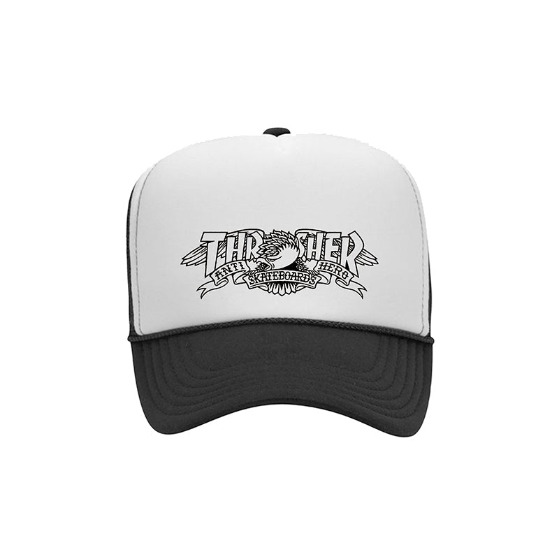 Gorra Thrasher x Antihero Mag Banner Trucker White