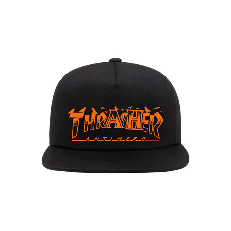 Gorra Thrasher x Antihero Pigeon Mag Black