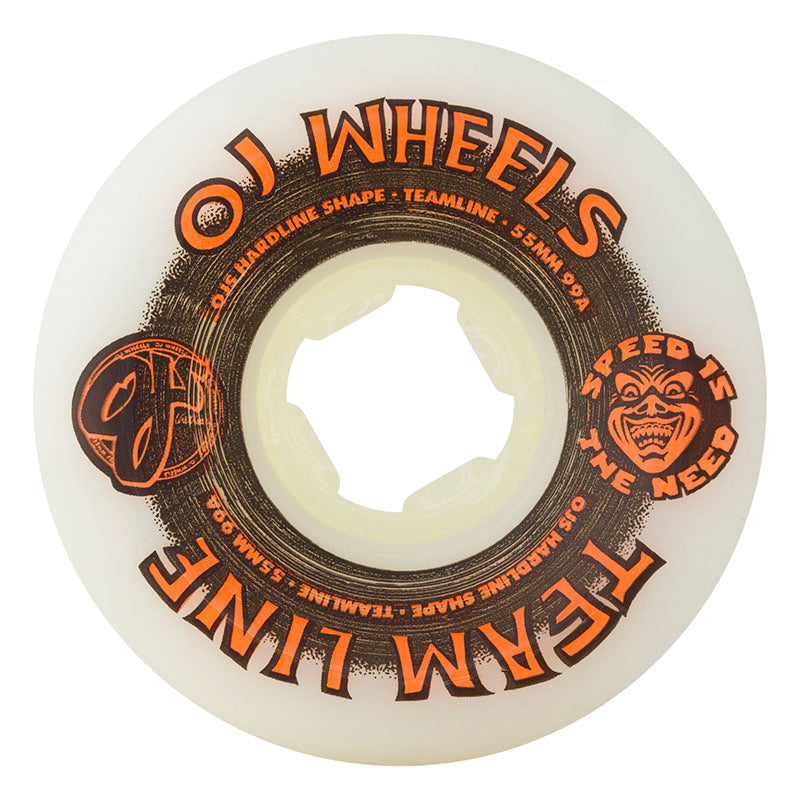 Ruedas OJ Team Line Original White Black Orange Hardline 55mm 99a