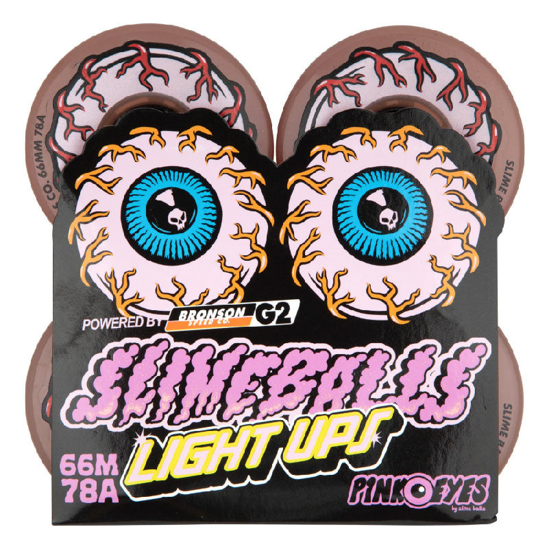 Ruedas Slime Balls Light Ups Pink Eyes 78a 66mm