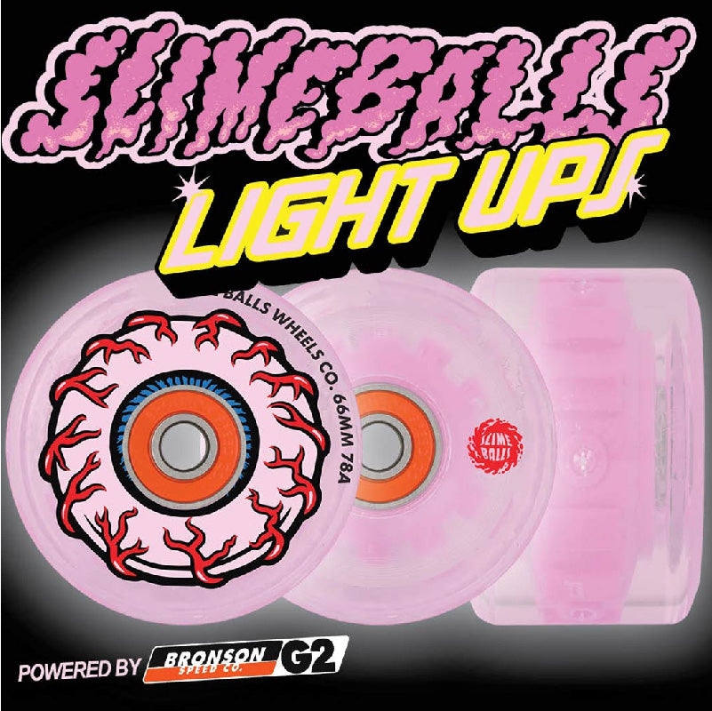Ruedas Slime Balls Light Ups Pink Eyes 78a 66mm