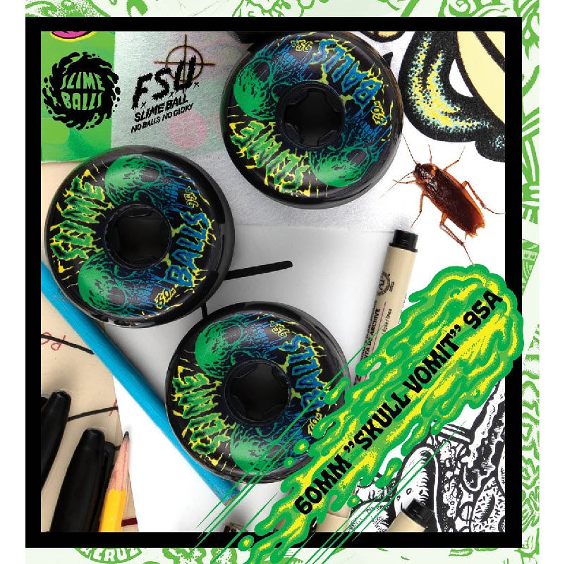 Ruedas Slime Balls Skull Vomits Black 95a 60mm