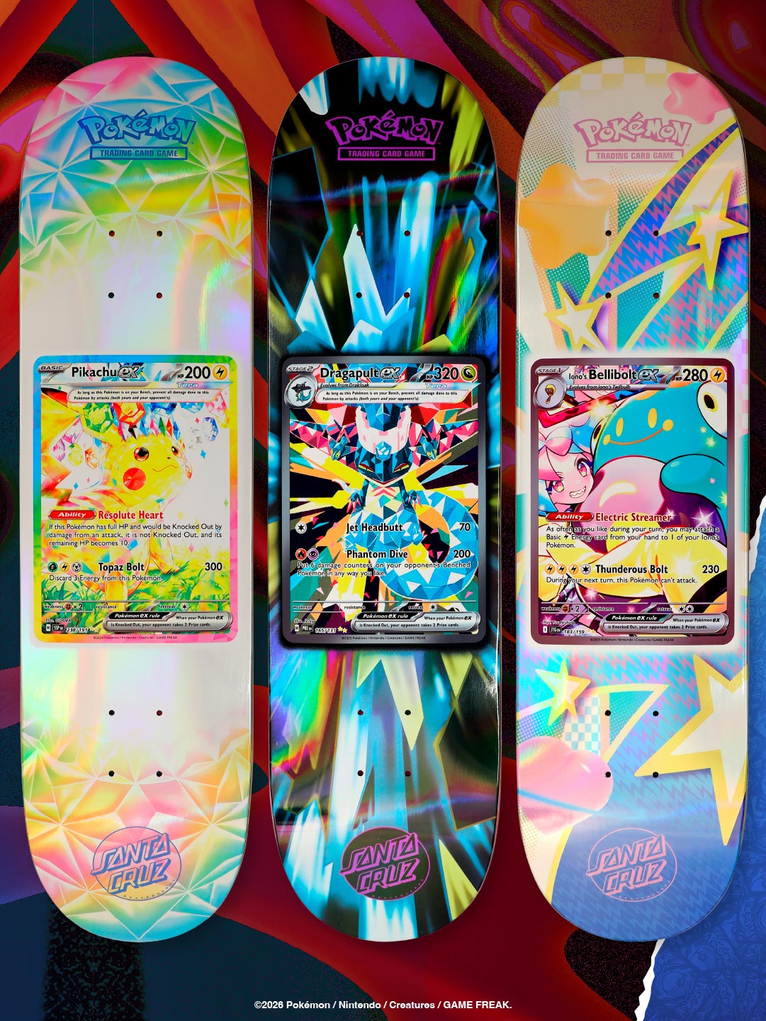 Tablas de skate Santa Cruz x Pokémon TCG en Colombia