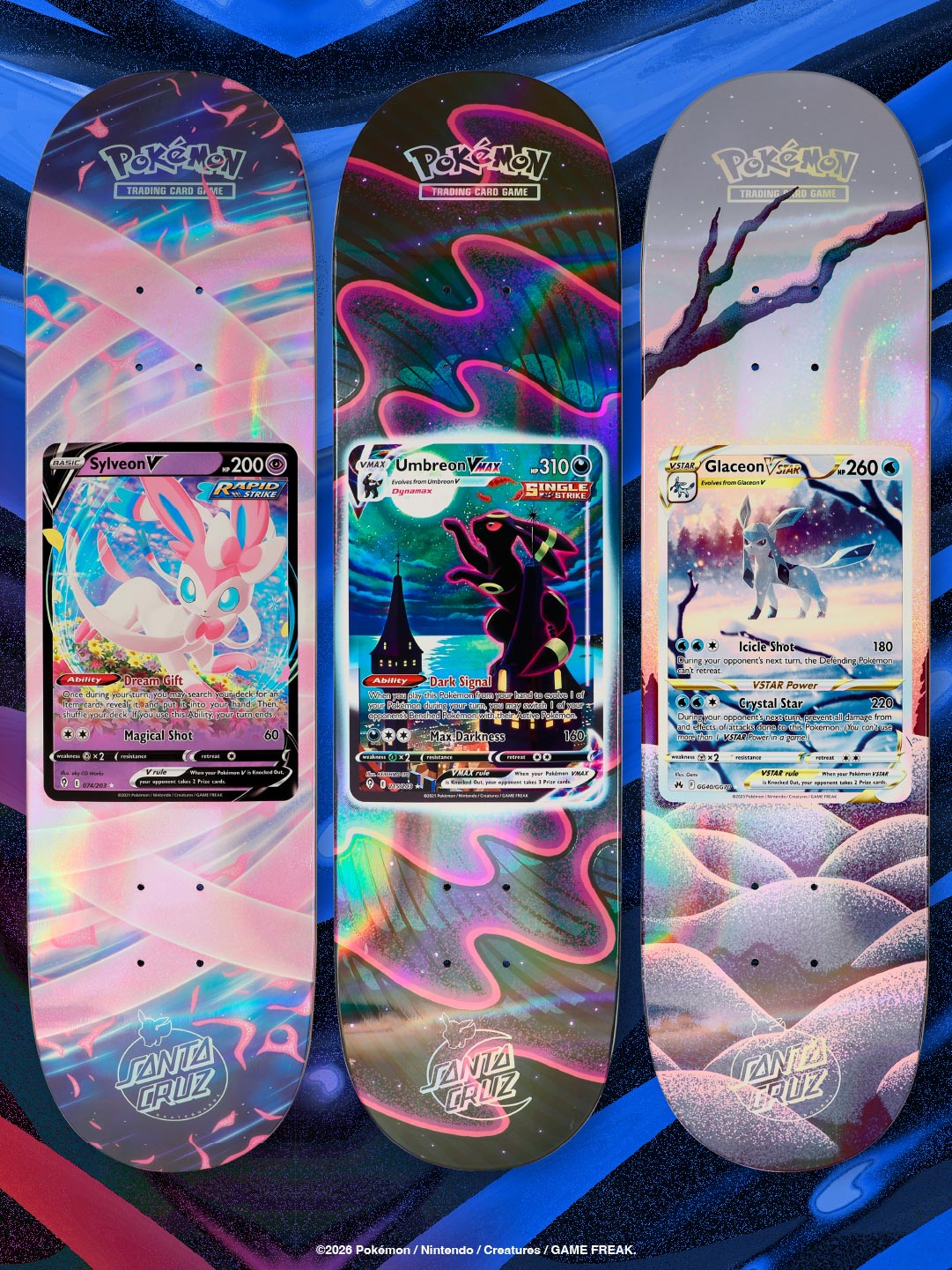 Colección Santa Cruz x Pokémon TCG skateboards