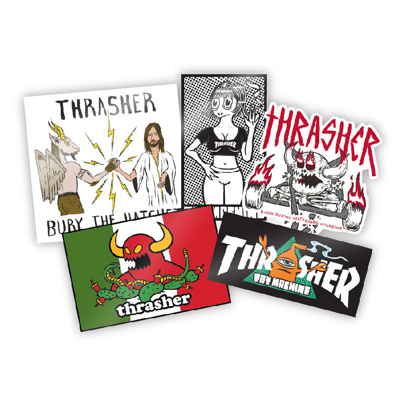 Sticker Thrasher x Toy Machine 5-Pack