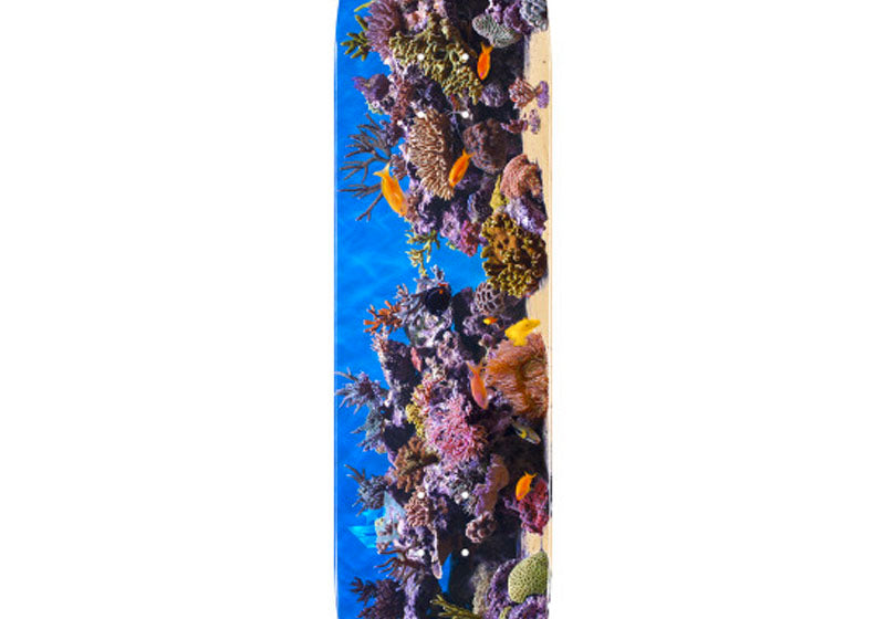 Tabla de skate 'Minilogo Fish Tank 7.5', que presenta un diseño vibrante y colorido inspirado en acuarios. Con un ancho de 7.5 pulgadas, esta tabla es perfecta para skaters que buscan maniobrabilidad o para los más pequeños