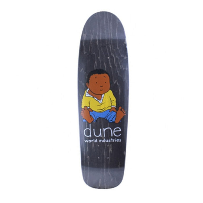 Tabla de skate 'World Industries Dune Baby Sitting 8.8', que presenta un diseño divertido y colorido. Con un ancho de 8.8 pulgadas, esta tabla ofrece una excelente estabilidad y control, ideal para skaters de todos los niveles. Construida con materiales de alta calidad, es perfecta para realizar trucos en el parque o disfrutar de un paseo relajado.